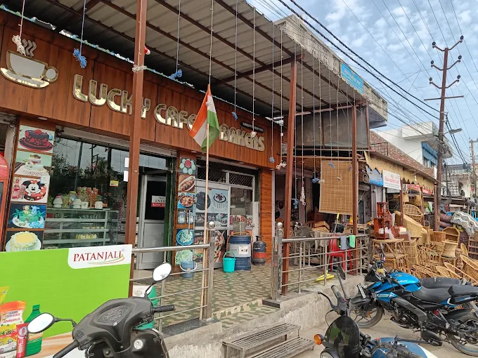 Lucky Cafe & Bakers storefront in IDPL Rishikesh